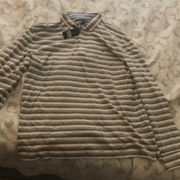 Striped Tommy Hilfiger long sleeve polo XXL - Picture 1 of 3